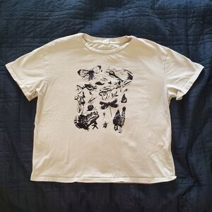 Shein frog & plant Ivory T-shirt, Tween Girl‎ Size 11/12Y